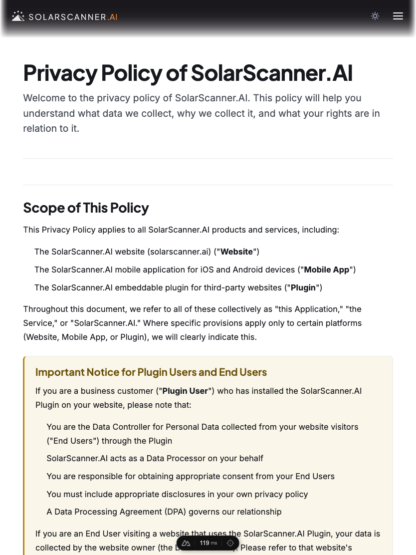 Privacy policy