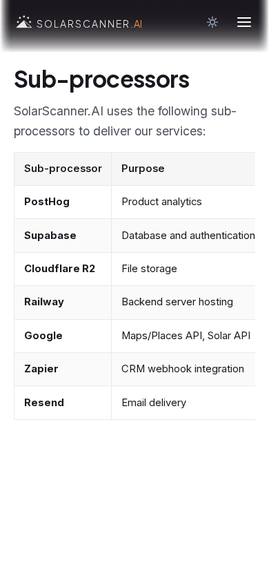 Sub-processors