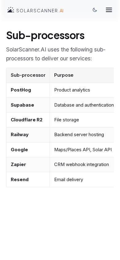 Sub-processors