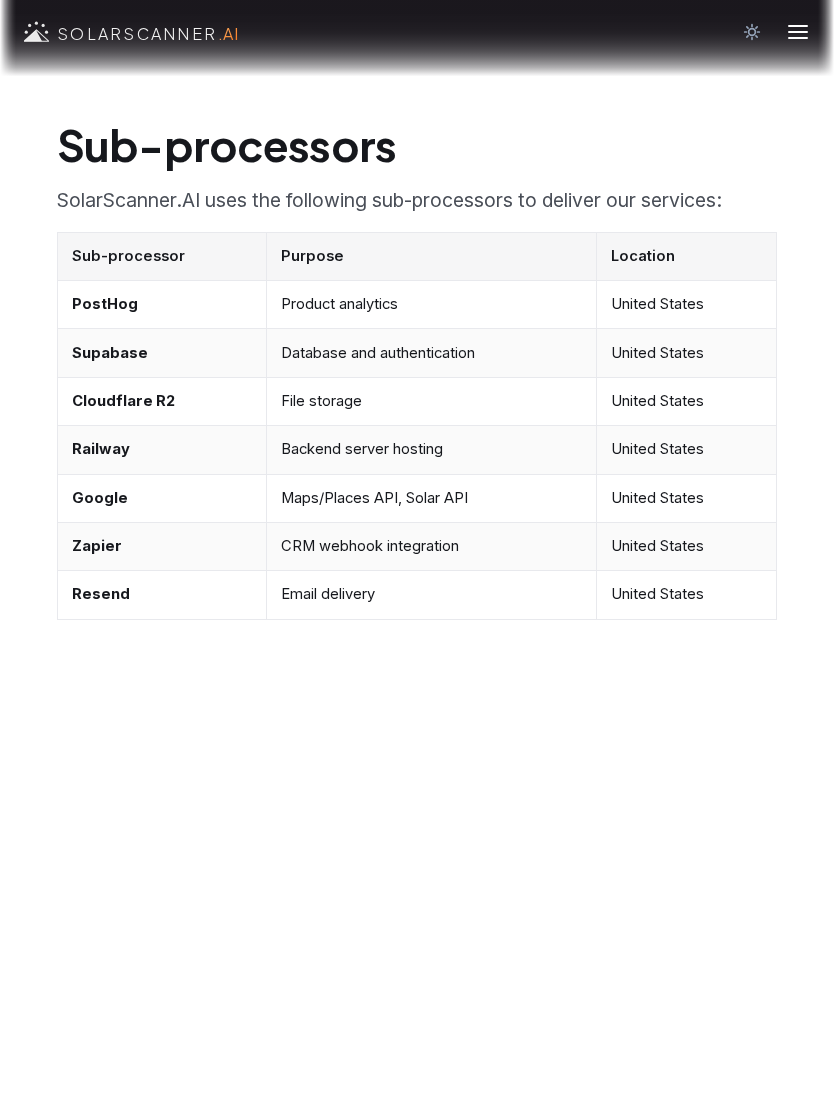 Sub-processors