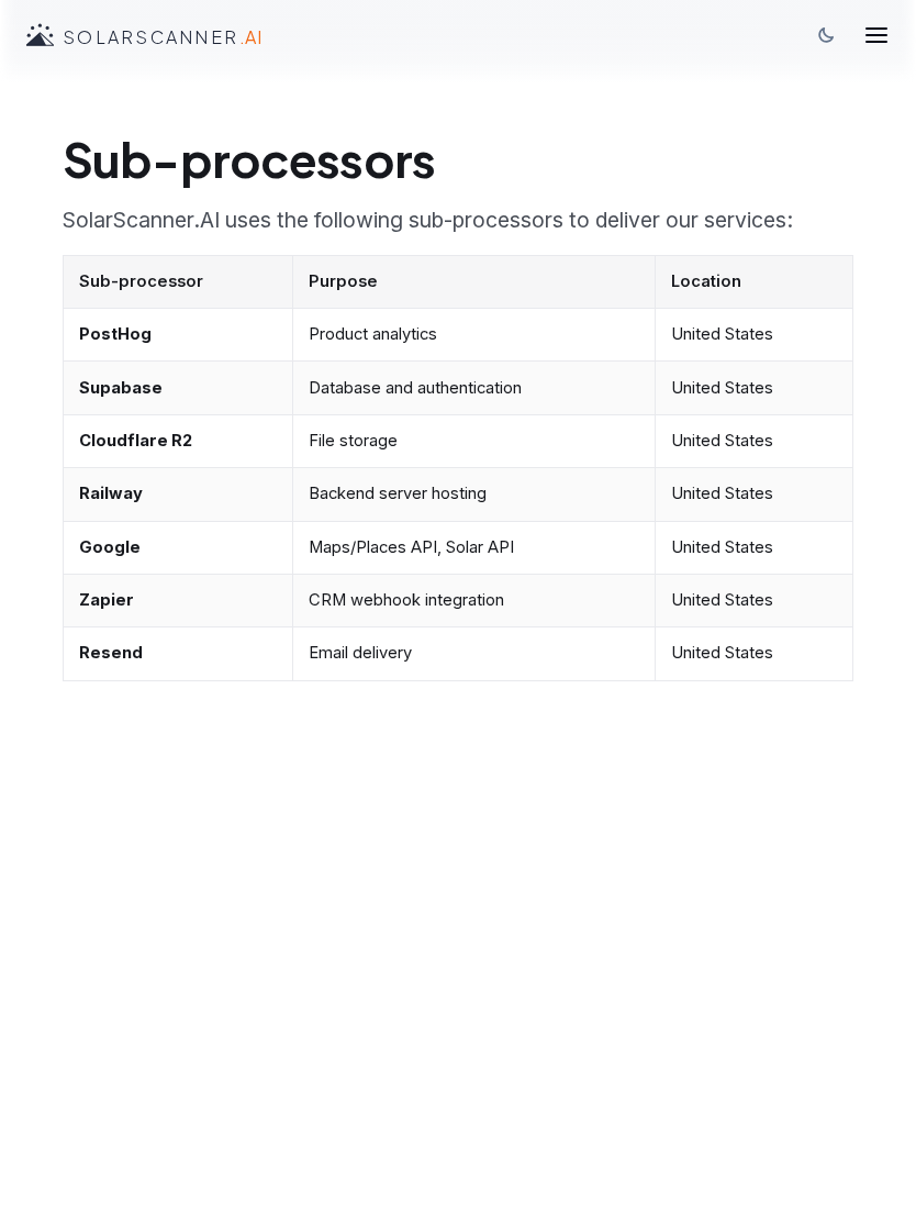 Sub-processors